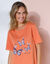 Chemise de nuit courte imprimée "papillons"  (orange)