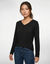 Tee-shirt manches longues chaleur seconde peau et d&eacute;tails dentelle (noir)