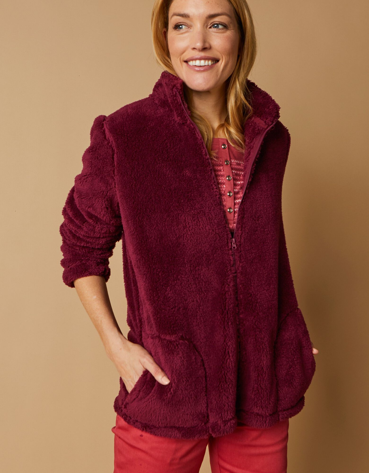 Veste Maille Peluche Zippée Bleue Taille L - Marque Damart - Neuf Avec étiquettes