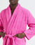 Peignoir mixte adulte col châle éponge bouclette (fuchsia)
