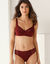 Culotte midi coton dentelle unie Coria - lot de 2 (bordeaux)