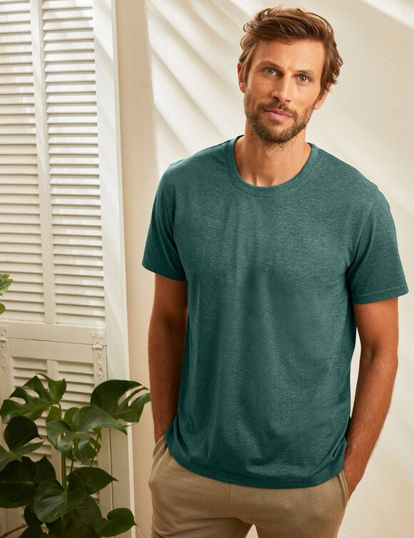 T-shirt col rond manches courtes - lot de 3 (ch azur + tilleul + vert)