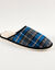 Mules homme silencieuses fourrées laine (carreaux marine)