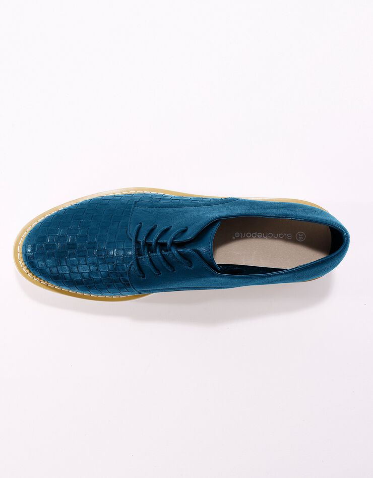 Derbies compensées effet tissé - marine (marine)