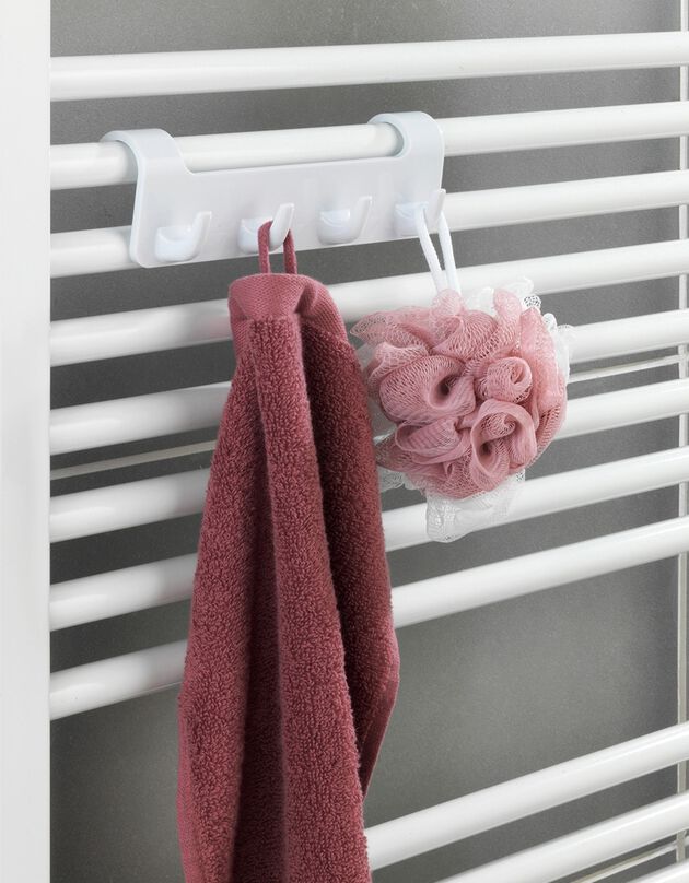 Support 4 crochets pour radiateur sèche-serviettes (blanc)