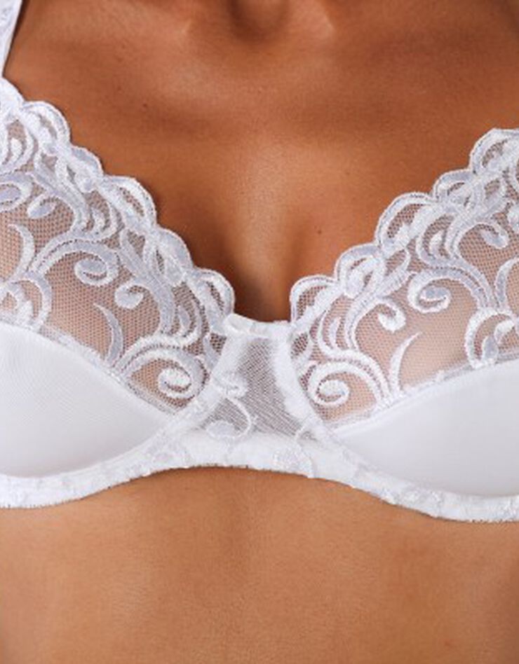 Soutien-gorge brodé microfibre sans armatures Sienne - lot de 2 (aqua + blanc) Soutien-gorge brodé microfibre sans armatures Sienne - lot de 2 (aqua + blanc)