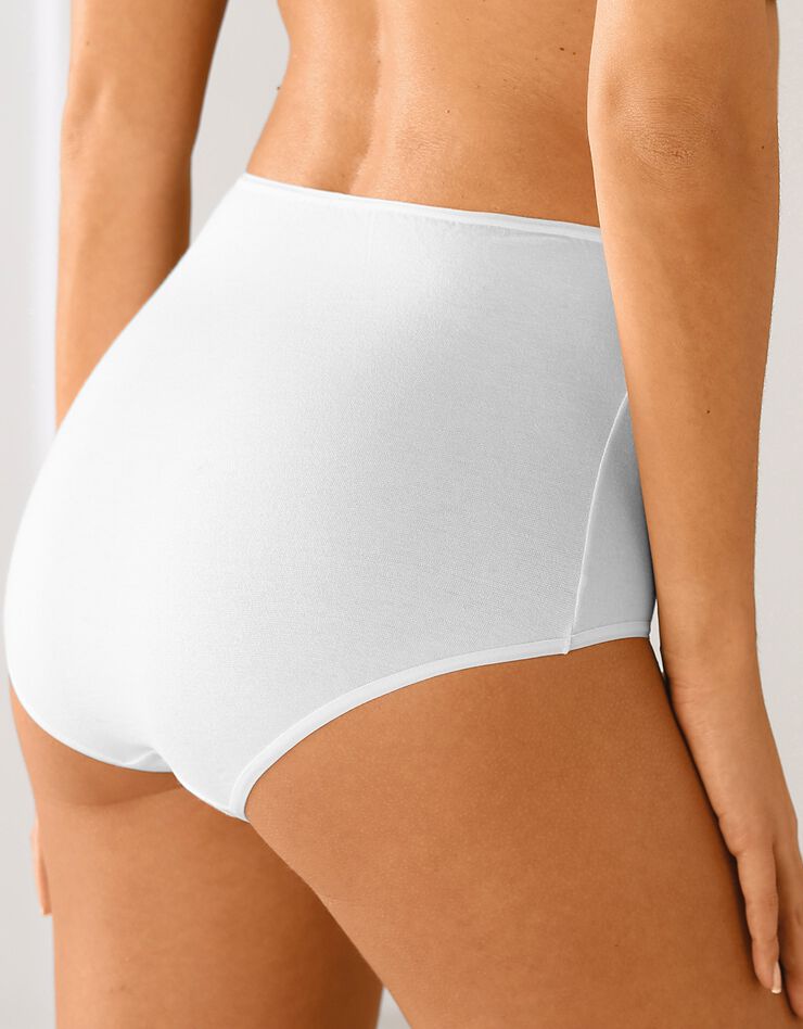 Culotte forme maxi en coton extensible uni – Lot de 10  (blanc)