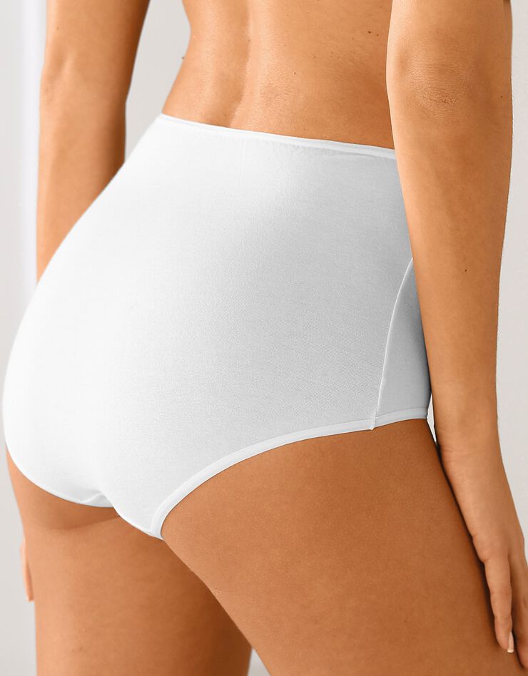 Culotte forme maxi en coton extensible uni – Lot de 10 (blanc) Culotte forme maxi en coton extensible uni – Lot de 10 (blanc)