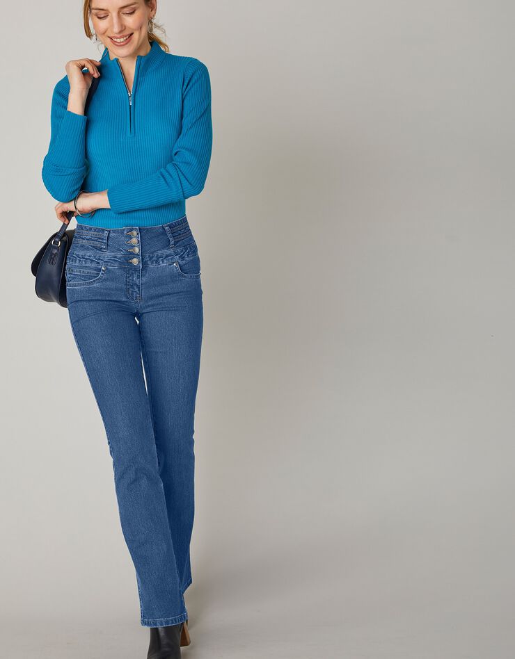 Jean coupe boocut taille haute - entrej. 75 cm (stone) Jean coupe boocut taille haute - entrej. 75 cm (stone)