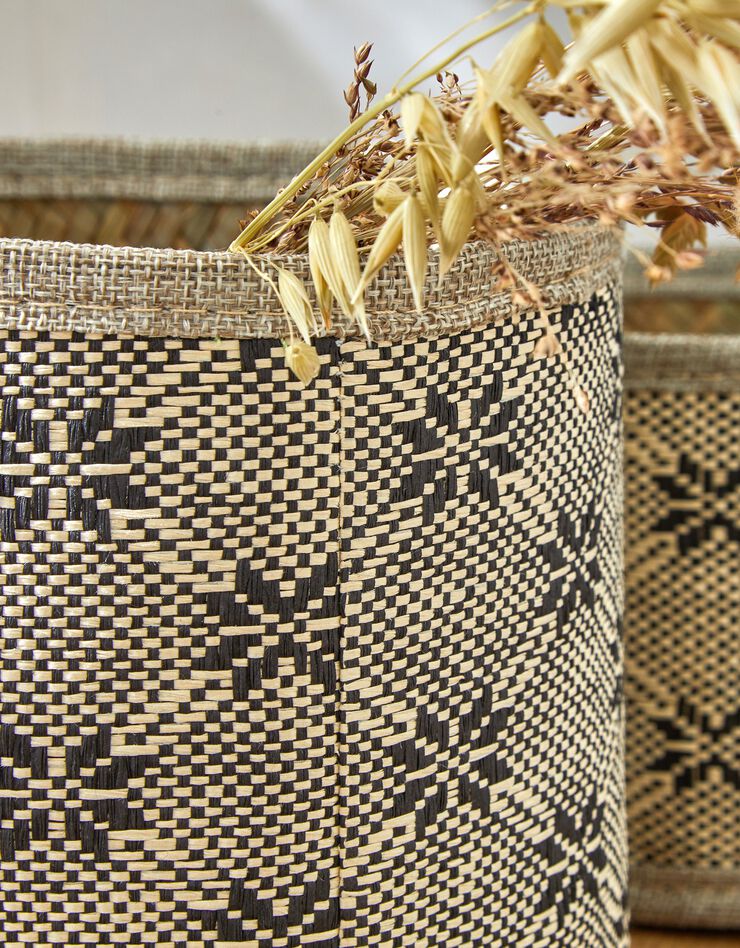 Panier folk - lot de 2 (gris/noir)