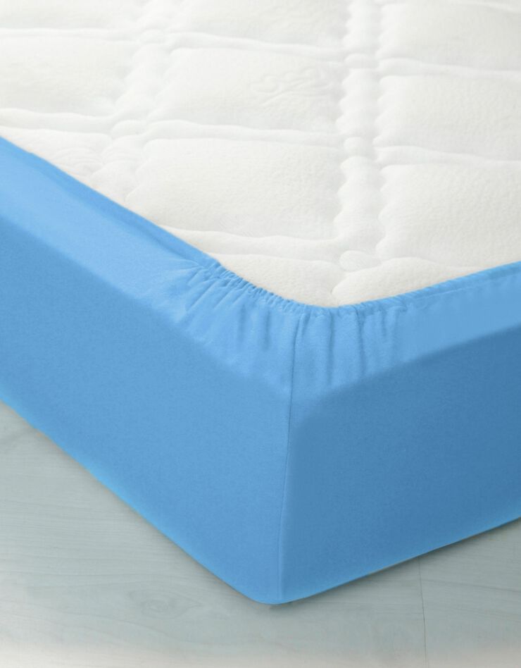 Linge de lit uni flanelle  (ciel)