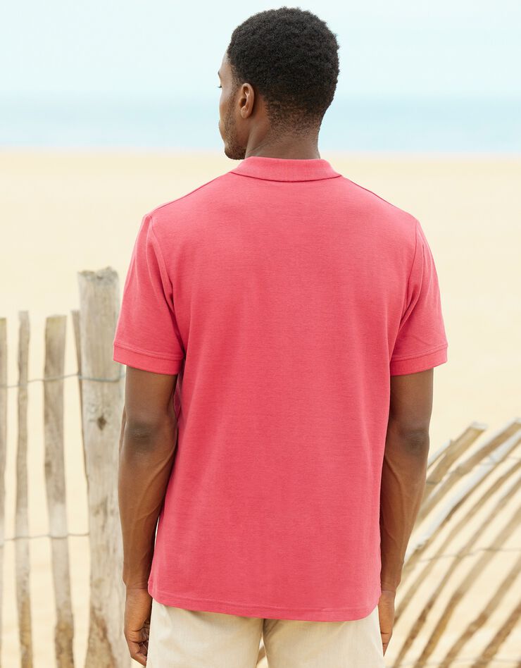 Polo uni maille piquée manches courtes (corail) Polo uni maille piquée manches courtes (corail)
