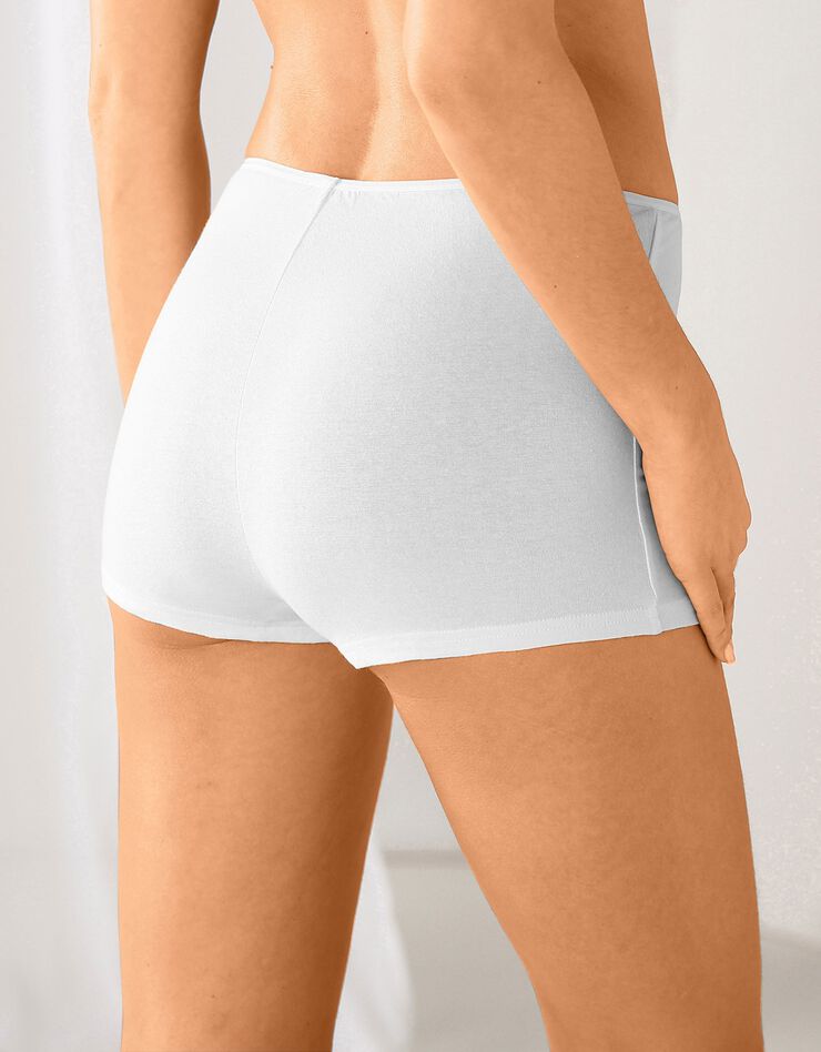 Boxer en coton extensible uni – Lot de 10 (blanc / noir) Boxer en coton extensible uni – Lot de 10 (blanc / noir)