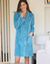 Robe de chambre maille polaire col châle - Longueur 95 cm (turquoise) Robe de chambre maille polaire col châle - Longueur 95 cm (turquoise)