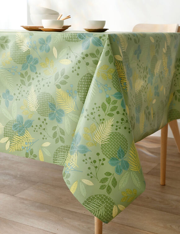 Nappe toile cirée imprimée Feuillages  (vert)