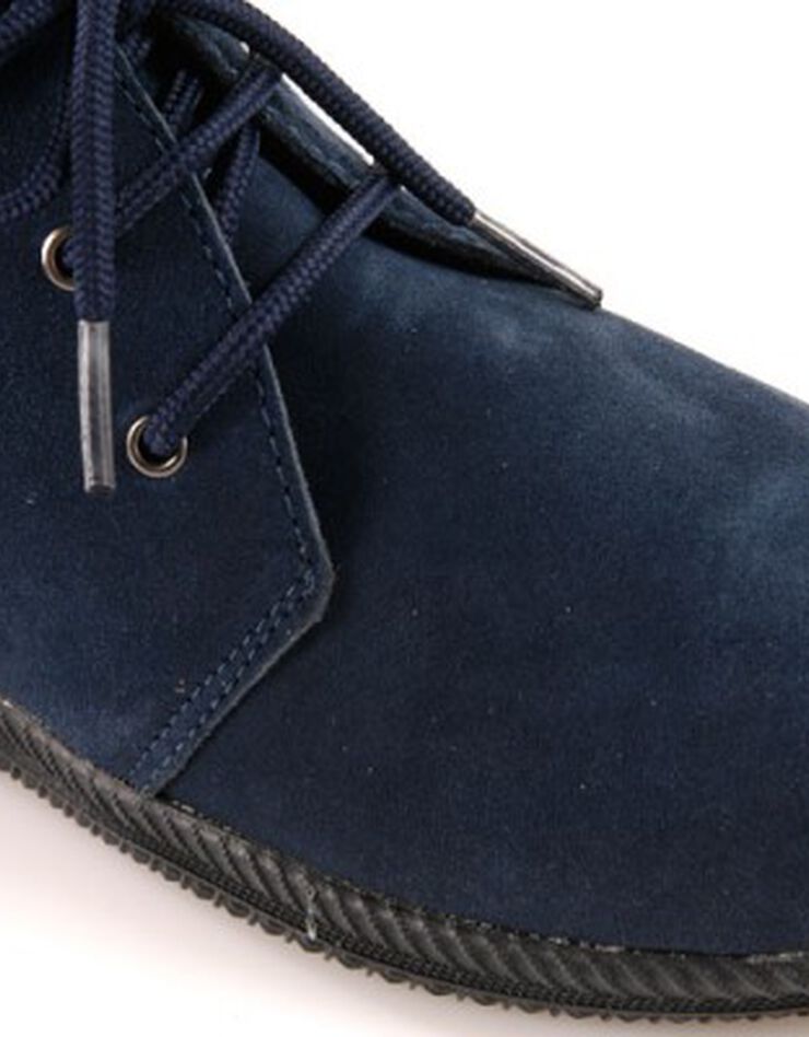 Bottines à lacet en croûte de cuir (marine) Bottines à lacet en croûte de cuir (marine)
