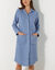 Peignoir polaire boutonn&eacute; (bleu)