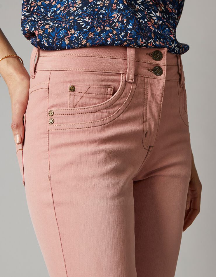 Jean coupe 7/8ème fuselée couleur stretch (bois de rose) Jean coupe 7/8ème fuselée couleur stretch (bois de rose)