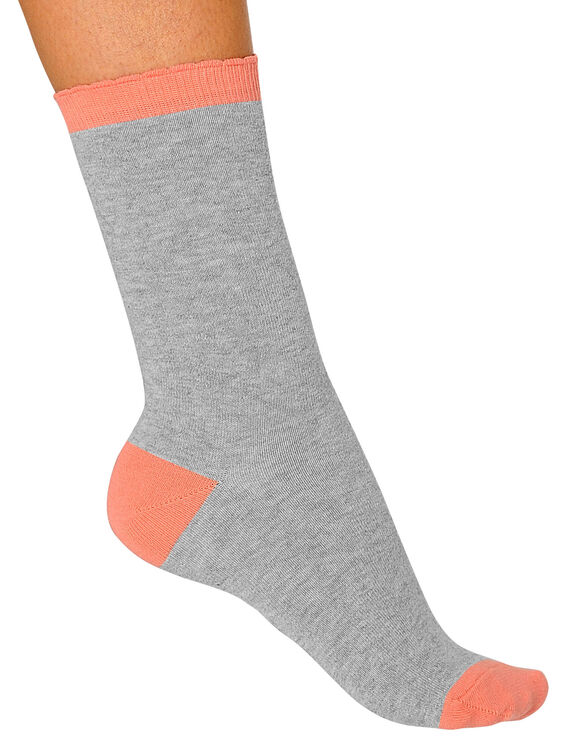 Mi-chaussettes contrastées - lot de 5 paires (gris chiné)
