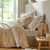 Linge de lit Héritage flanelle à motifs volutes (blanc / beige)