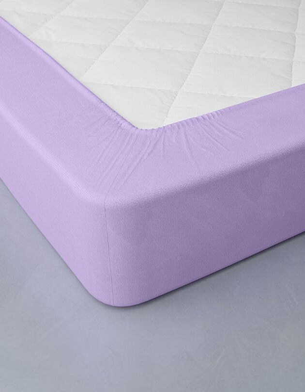 Drap-housse uni flanelle bonnets 32 cm (lavande)