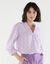 Chemisier broderie anglaise, smocks et col volanté (lilas)