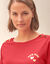 T-shirt col rond, imprim&eacute; plac&eacute; (rouge)