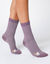 Chaussettes rayées fantaisie à motifs animaux - lot de 3 (gris + bleu + mauve)