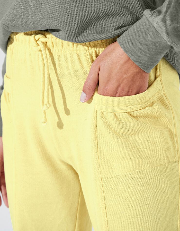 Pantalon jogging, molleton gratté (jaune)