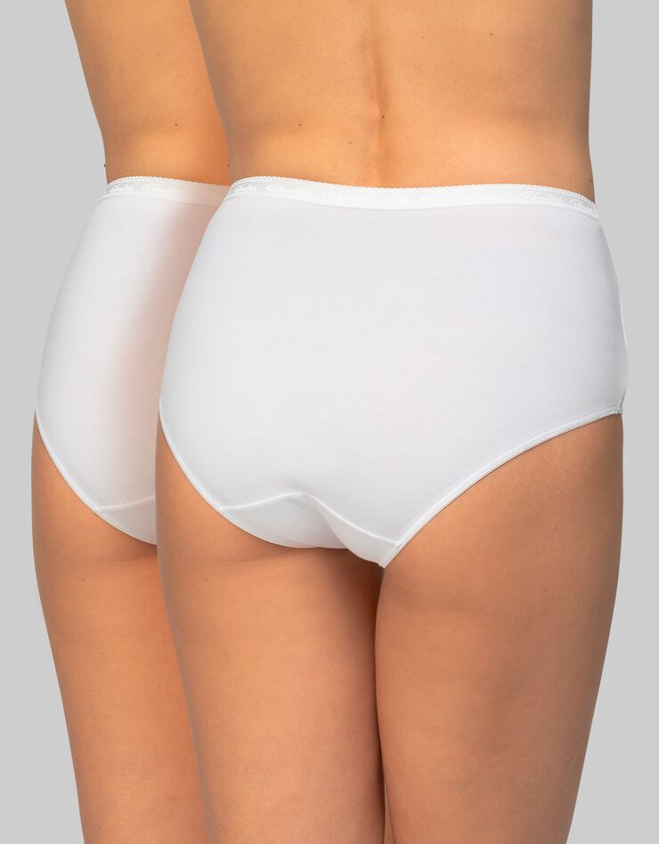 Culotte coton biologique(1) forme midi - lot de 2 (blanc) Culotte coton biologique(1) forme midi - lot de 2 (blanc)