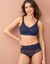 Soutien-gorge moulé invisible microfibre et dentelle - sans armatures (marine)