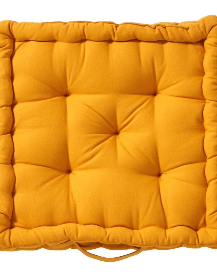 Coussin de sol uni coton (jaune)