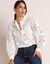 Blouse boutonnée unie dentelle graphique (écru)