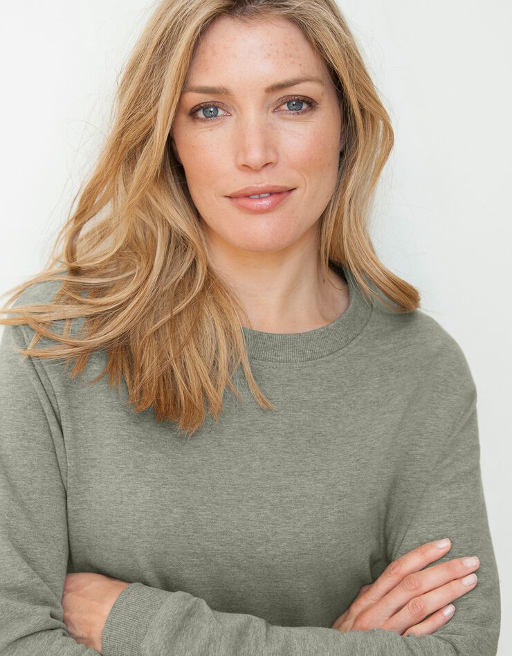Robe sweat-shirt molleton coupe droite (vert olive) Robe sweat-shirt molleton coupe droite (vert olive)
