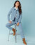 Veste blazer courte unie, Spécial Petites (bleu ardoise)