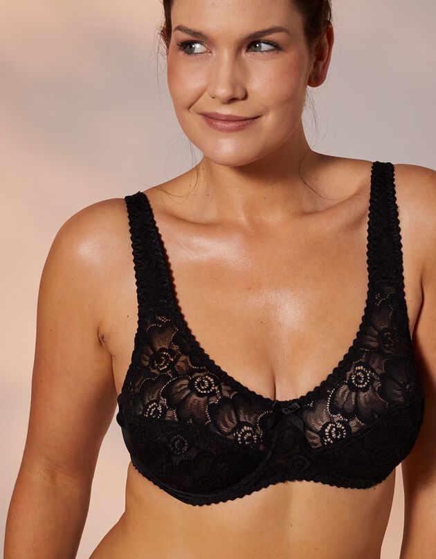 Soutien-gorge emboîtant dentelle - avec armatures (noir)