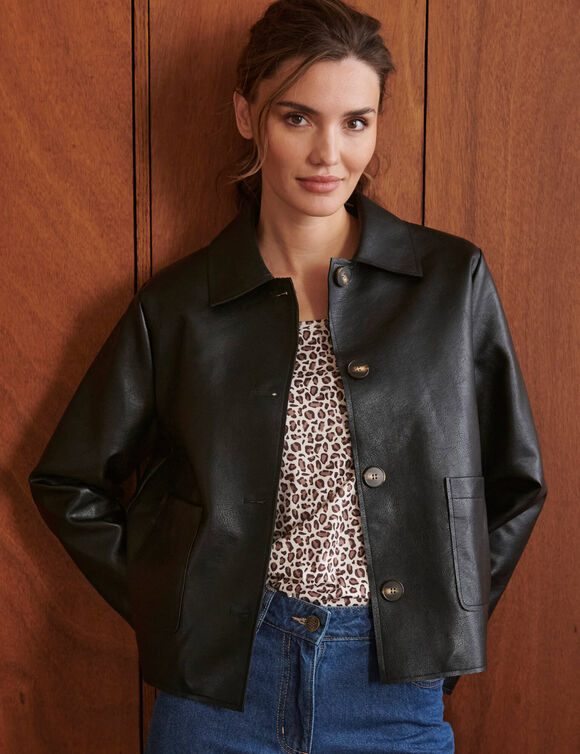 Veste boutonn&eacute;e (noir)