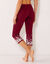 Pantacourt base fleurie,  jersey coton (cerise)