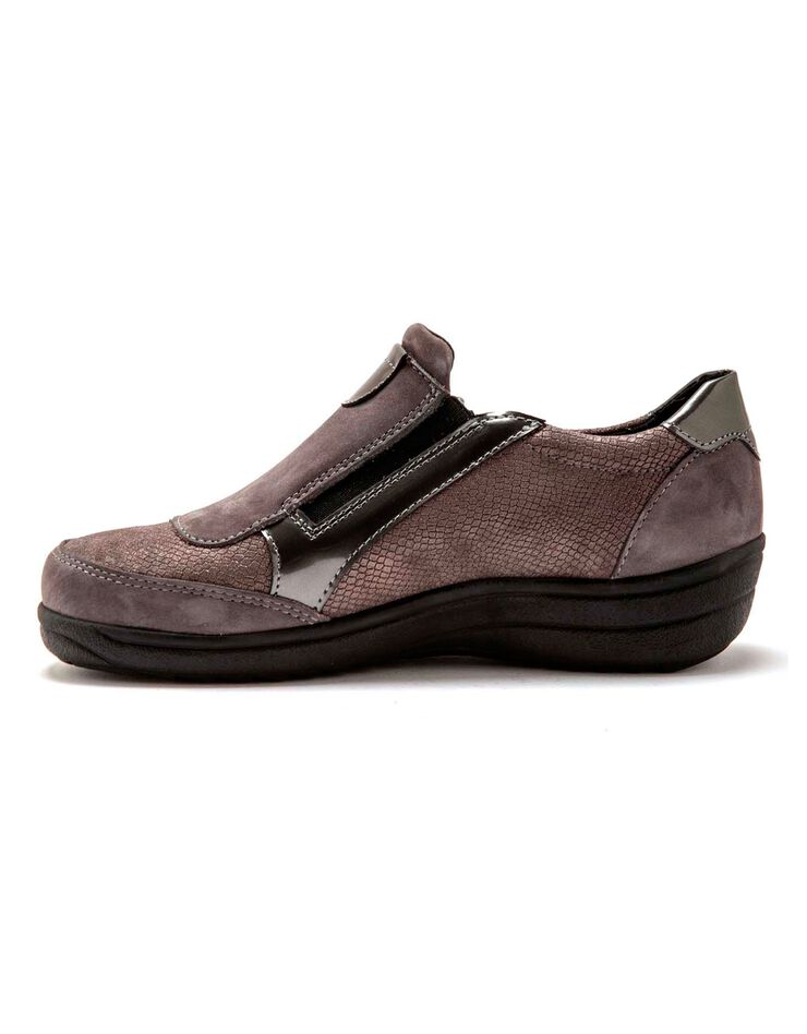 Sans-gêne Extra-larges zippés en cuir à semelle amovible (gris) Sans-gêne Extra-larges zippés en cuir à semelle amovible (gris)