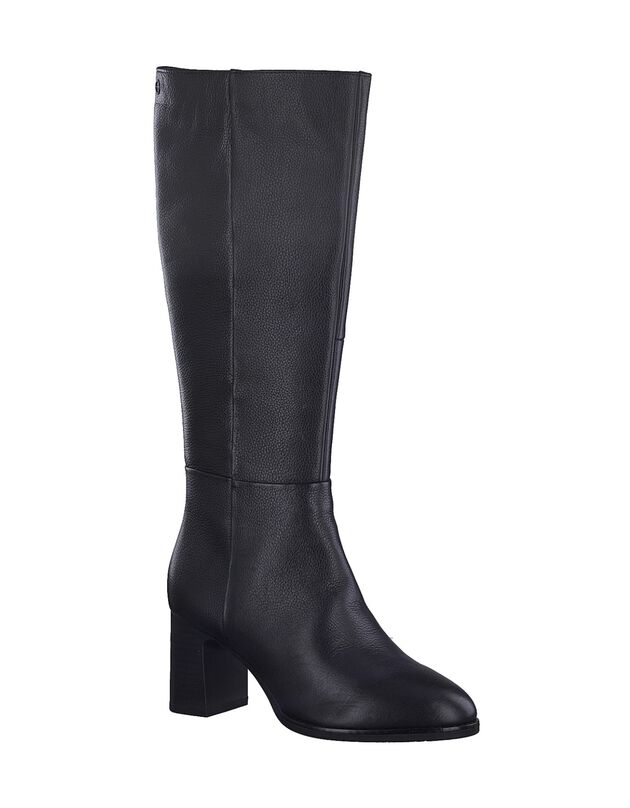 Bottes zippées dessus cuir - largeur confort (noir)