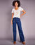 Jean coupe large taille haute, petite stature (stone)