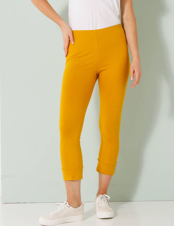 Legging 3/4, bas boutonné (curry)