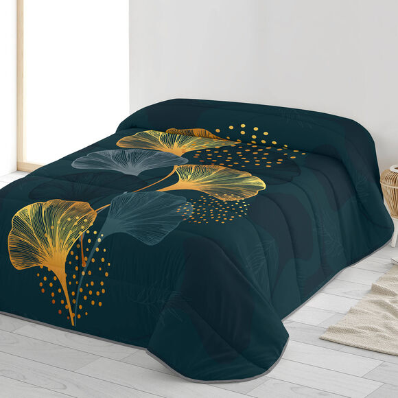 Couette microfibre imprim&eacute;e Laila 200g/m2 (ardoise / bleu)