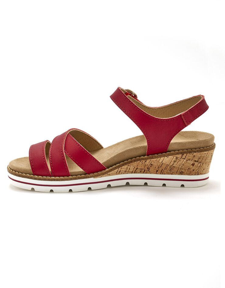 Sandales cuir brides croisées (rouge) Sandales cuir brides croisées (rouge)