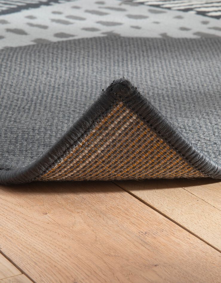 Tapis décoratif motif géométrique (gris foncé)