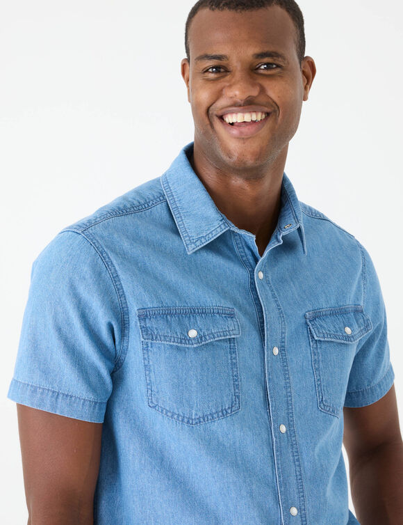 Chemise pressionn&eacute;e manches courtes (bleached)