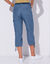 Pantacourt denim ceinture maille (stone)