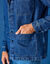 Veste worker boutonn&eacute;e 3 poches jean coton (stone)