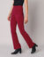 Legging bootcut uni, taille élastiquée (rouge foncé)