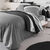 Linge de lit Nathalie coton (gris / noir)